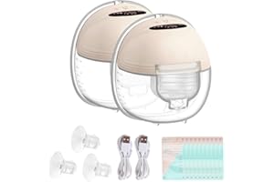 DrBash Wearable Breast Pump S21 (2 Pack) – Hands-Free Double Electric, Smart LED Display, Quiet & Leak-Proof, 3 Modes & 12 Le