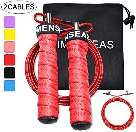 IMENSEAS Speed Jump Rope Workout Steel Wire Adjustable Jumping Ropes for Men & Women Great for Double Unders, Crossfit Training, Boxing, and MMA