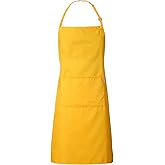 Zihuatailor Orange Yellow Apron for Women with Pockets | Lightweight and Adjustable Apron