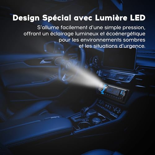 RDS Bluetooth Car Radio, CENXINY Bluetooth Car Radio with Type-C Charging Port, LED Lighting, FM 1 Din Car Radio with 7 Coloured Lights/2 USB/AUX/SD/MP3 Players