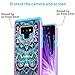 Caka Galaxy Note 9 Case, Galaxy Note 9 Heavy Duty Protection Case Luxury Flower Studded Rhinestone Bling Dual Layer Soft Inner TPU and Plastic Hybrid Floral Case for Samsung Galaxy Note 9 (Mandala)