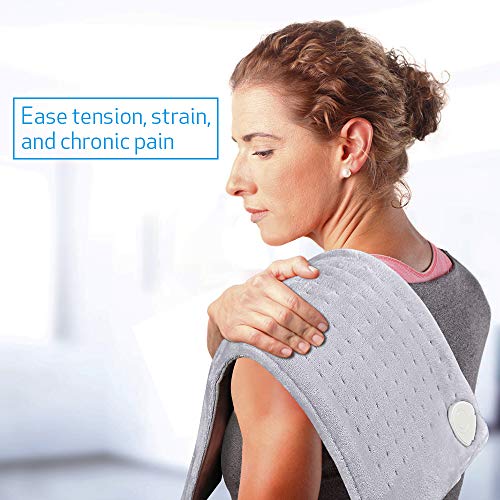 Electric Heating Pad 12" X 24" Extra Large Fast Heat Therapy Wrap, Dry/Moist Heating Pad with Auto Shut Off, Pain Relief for Neck, Shoulder, Arms, Legs, Back and Waist - PROALLER - Thumbnail 4