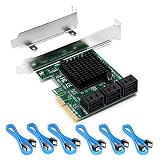 Ziyituod SATA3.0 Card, 6 Port with 6 SATA Cable, 6 Gbps SATA Controller with Low Profile Bracket, Boot as System Disk, Support 6 SATA 3.0 Devices, Built-in Adapter Converter for Desktop PC