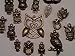 40pc Owl Charms,Pendants, Antique Bronze