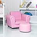 Costzon Kids Couch with Footstool, Children's Sofa with ASTM & CPSIA Certification, Mini Couch for Toddler w/Load-Bearing of 100LBS, Armchair w/Armrest and Backrest for Baby Girls Gifts (Pink)