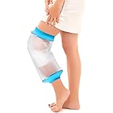 Divvsck Waterproof Knee Cast Cover for Shower, Watertight Cast Bag, Reusable, Shower Protector for Knee Replacement Surgery, Wound, Burns (L)