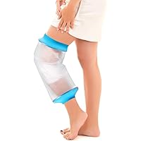 Waterproof Knee Cast Cover for Shower,Watertight Cast Bag Covers- Shower Protector for Knee Replacement Surgery, Wound, Burns