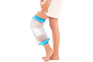 Waterproof Knee Cast Cover for Shower,Watertight Cast Bag Covers- Shower Protector for Knee Replacement Surgery, Wound, Burns