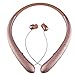Bluetooth Headphones， Working Time Wireless Magnetic Neckband Earphones Noise Cancelling Earbuds with Mic Compatible with Any Bluetooth (10 Hours Play Time, IPX5 Sweatproof (Rose Gold)