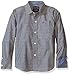 Nautica Boys' Sailor Feeder Stripe Long Sleeve Woven Shirt with Chambray Trims