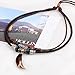 PopJ Charm Wolf Tooth Pendant Tribal Braided Leather Rope Courage Necklace Adjustable