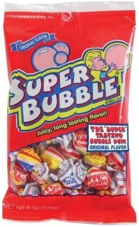 Super Bubble Original Bubble Gum, 6 Ounce -- 12 per case.