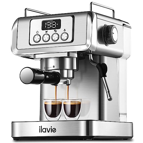 ILAVIE 20 Bar Espresso Machine, Stainless Steel Espresso Coffee Machine for  Cappuccino, Latte, Espresso Maker for Home, Automatic Espresso Machine