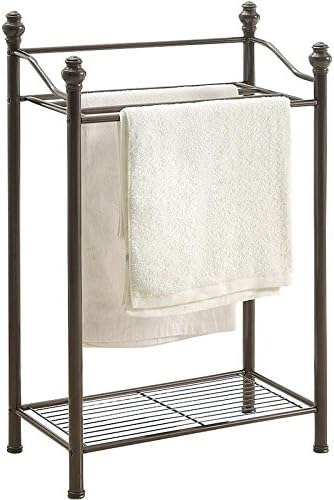 Belgium Free Standing Towel Rack, Oil Rubbed Bronze Finish, Framed in Thick and Sturdy Metal
