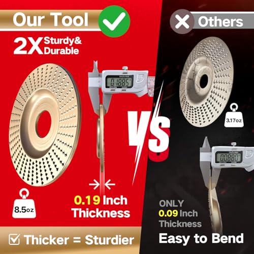 5PCS Angle Grinder Wood Carving Disc, Polishing Wheel Pad Sanding Disc for 4 or 4 1/2 Inch Angle Grinder Attachments, Wood Grinding Cutting Wheel for Stump Grinder Teeth Tool Shaping Sanding