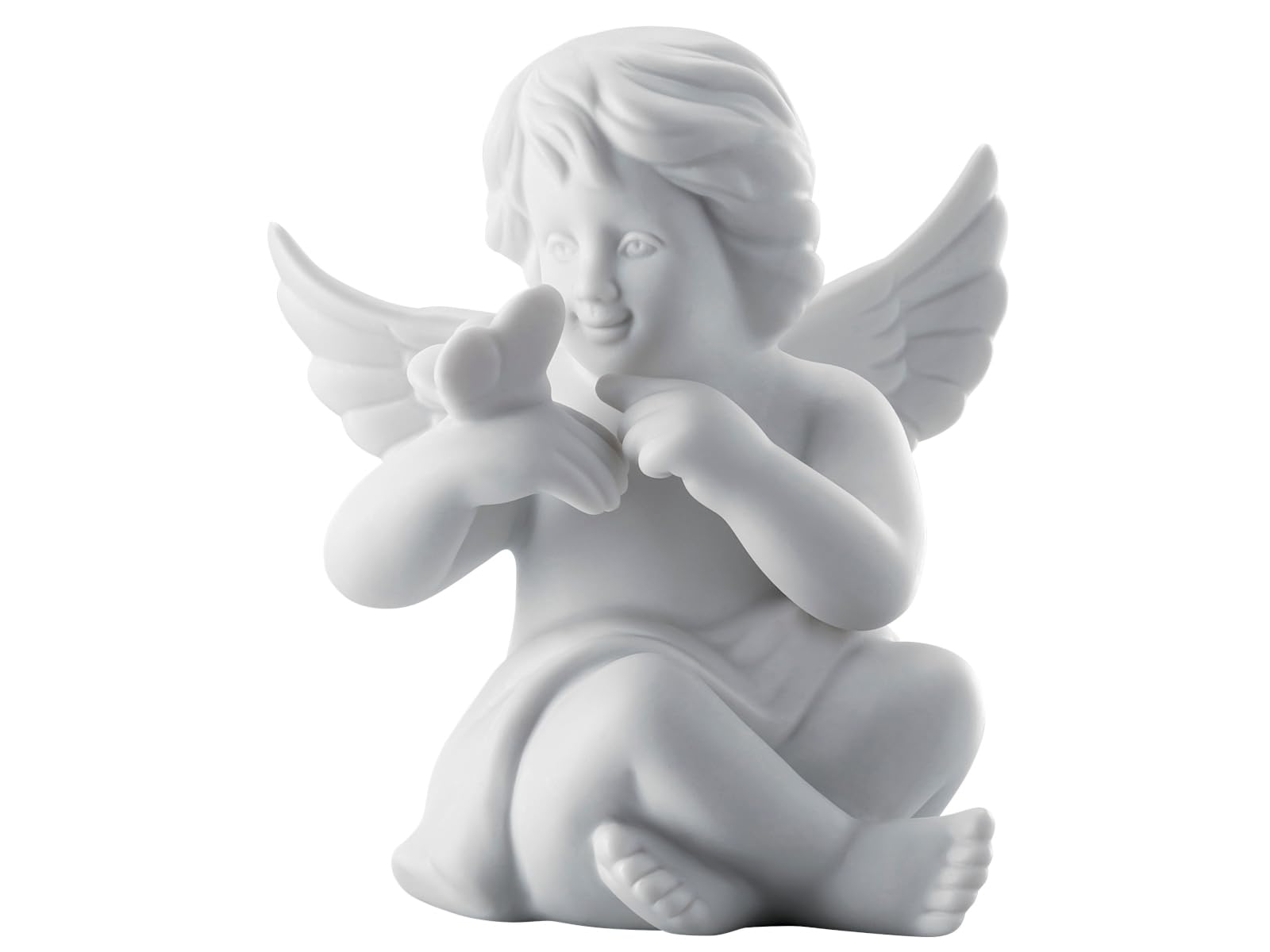 Angel Medium White Matt Angel with Butterfly