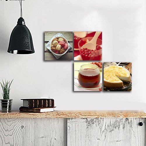 Gardenia Art - Afternoon Tea Canvas Prints Modern Wall Art Paintings Stretched and Framed for Room and Kitchen Decoration, Delicious Fruit Drinking Artwork for Room Decoration, 3 Panels per Set