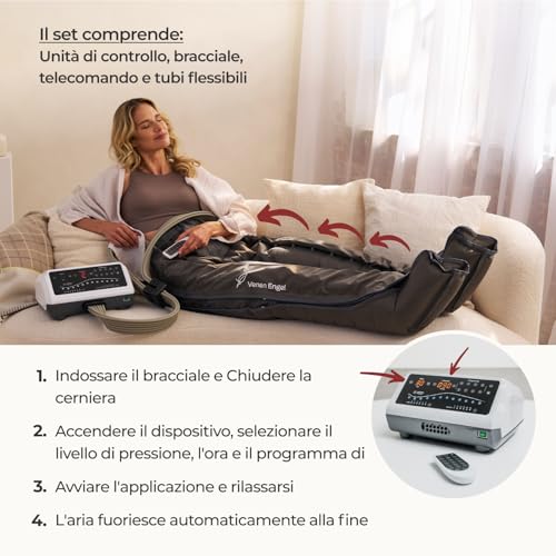 Venen Engel 12 x High Quality Massage Therapists with Lymphatic Trousers, 12 Removable Inner Chambers, Individually Adjustable Chamber Pressure, 8 Massage Programs