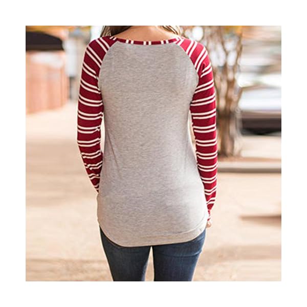 Womens Plus Size Printing Lace Shirt Long Sleeve Shirt Casual Tops Ladies Blouse - Image 4