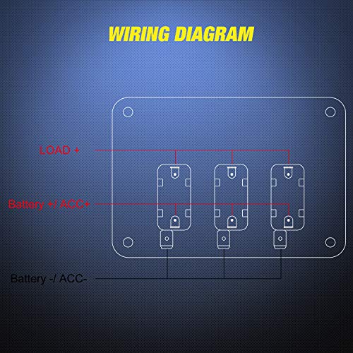 Nilight 3 Gang Toggle Switch 12V Rocker Switch Panel with LED Light and