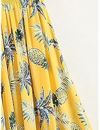 milumia dama Vintage bohemio estampado floral largo maxi falda de cintura alta