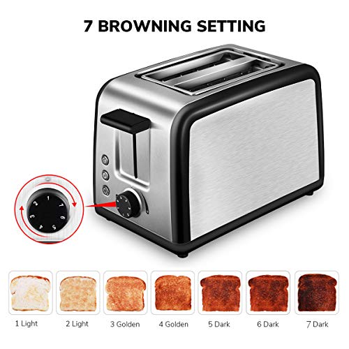 Toaster 2 Slice, Compact Brushed Stainless Steel Toasters 2 Slice Best