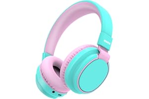 MIDOLA Kids Headphones Wireless Bluetooth 5.4 68H Play Time Volume Limit 85/94dB Over-Ear Foldable Headset,Type-C Fast Charging,with Wired Aux Mic for Toddler Boy Girl Pad Tablet Cyan