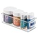 mDesign Small Plastic Bathroom Storage Container Bins with Handles for Organization in Closet, Cabinet, Vanity or Cupboard Shelf, Accessory Organizer for Hair Tools - Ligne Collection - Clear