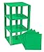 Strictly Briks Classic Stackable Baseplates - Compatible with All Major Brands - Building Bricks for Towers, Shelves, and More - Green 4 Briks Baseplate & 30 Stackers 6x6 Inches