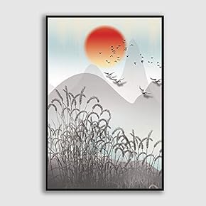 Framed Canvas Home Artwork Decoration Abstract Scenery Canvas Wall Art for Living Room, Bedroom - 16x24 inches