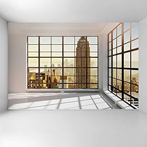 Wall Mural 3D Cityscape Removable Wallpaper Wall Sticker for Bedroom Living Room - 66x96 inches