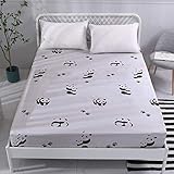 Fitted Sheet Bedsheet Without Pillowcases Used for Bedding Single Double Bed KSN Twin Full Print Fruit Animal Whale Panda for Kids Adults Teens Bedding 1PC (China Panda, Light Grey, Full 70