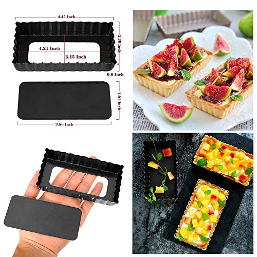 image for Eke Tart Pie Pan with Removable Bottom 6 Pack Non stick 4 inch Tart Pa