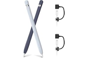AhaStyle Silicone Case Sleeve Anti-Slip Protective Cover Skin [Added Cable Adapter Tether] Compatible with Apple Pencil 1st G