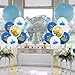 36 Pcs Birthday Party Royal Blue Crown Pattern and Gold Confetti Balloons for Kids Birthday Party, Baby Shower, Festival Party Decorations (Prince Crown Balloons)