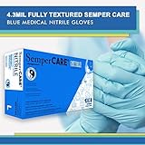 Sempercare NIPFT105BX Gloves, Nitrile, XL, Blue (Pack of 100)