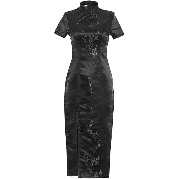 knee length dresses for ladies Black Rubina Embroidery Pajama Slip Dress main image 1