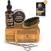 Naturenics Premium Beard Grooming Kit for Men – 100% Organic Unscented Beard Oil, Beard Balm Butter Wax, Beard Brush…