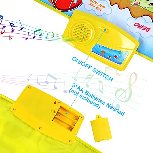 Music Piano Mat, SUPTEMPO Keyboard Playmat Kids Musical Mats Portable&Safe Musical Dance Mat Early Education Toys Gifts For Kids Toddler Girls Boys Christmas - Thumbnail 3