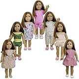 ZITA ELEMENT 7 Sets American Doll Clothes and Dress for 18 Inch Girl Doll Accessories - Clothes, Dress, Pajamas, Beach Wear for 18 Inch Dolls Outfits