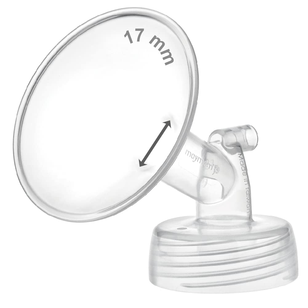 17mm Maymom Wide Neck Pump Part for Spectra S1/S2 Pumps; Incl Wide Mouth Flange; Not Original Spectra Flange; Replaces 16 mm Spectra Shield; Standard Flange