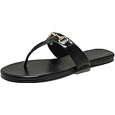 GotSoft Women's Flat Sandals Metal Chain Flip Flops Summer Comfortable Slip on Slippers Dressy Shoes