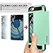 Vofolen Sliding Cover Card Slot Wallet Case Armor Protective Shell - Mint