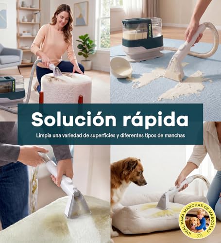 PEXCHO Limpiador de Tapicerias 18kPa Aspiradora de Agua Tapiceria 650W Maquina Limpia Tapicerias para Sofas Alfombras Coche Colchones y Mascotas con Autolimpieza,Depositos Extraibles,Tubos flexibles