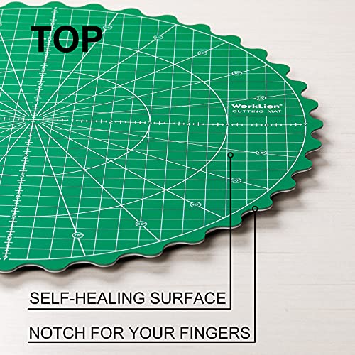 WORKLION Rotary SelfHealing Cutting Mat 14x14 Inch Round Rotating