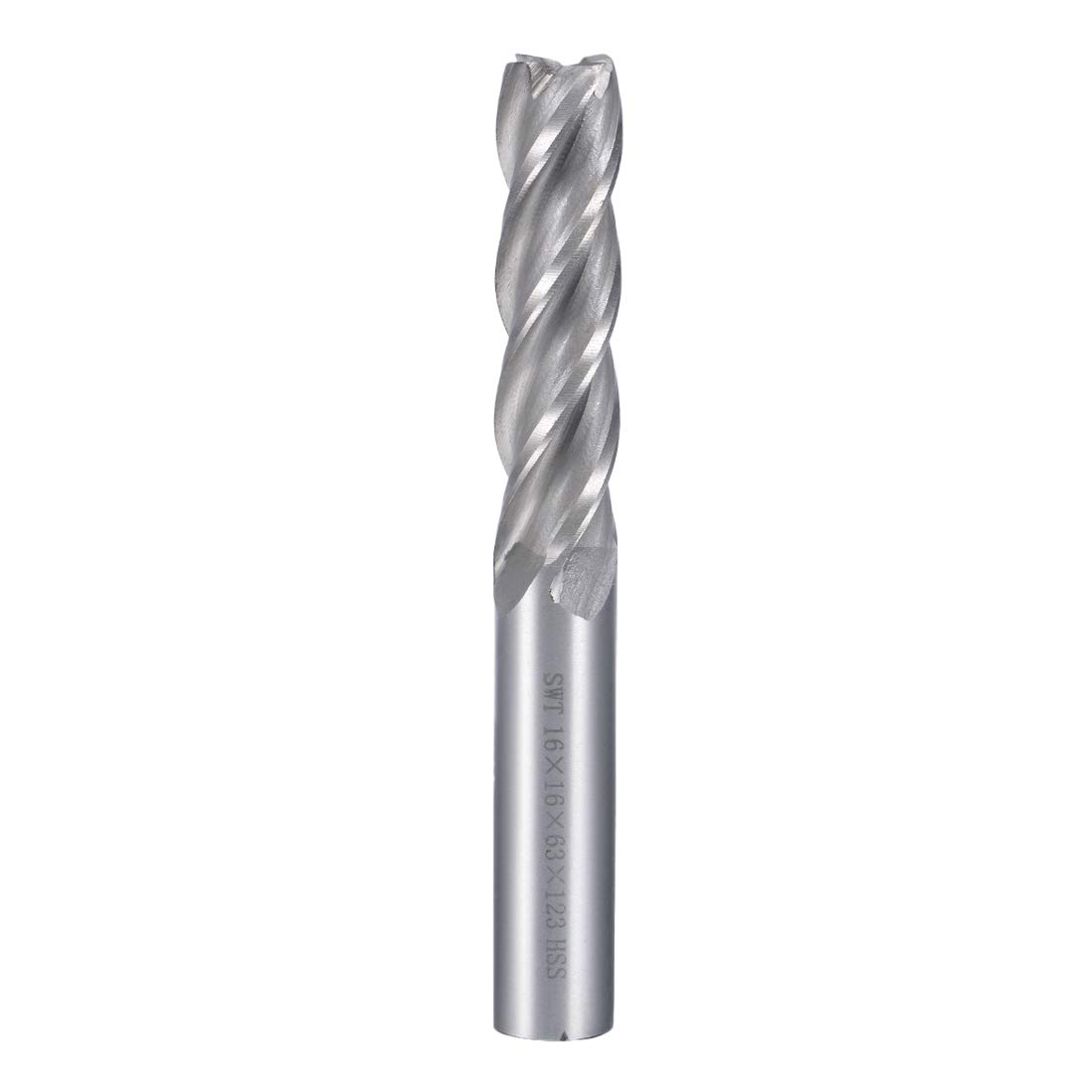Sourcingmap 16mm Shank 16mm x 63mm Straight Flat Nose End Mill Cutter CNC Router Bits 4 Flute