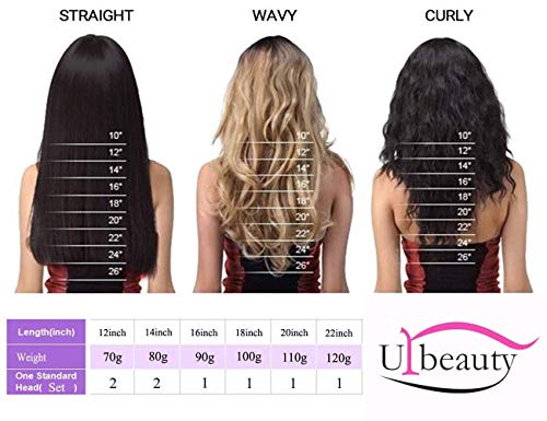 Urbeauty 18" Dark Brown Wavy Clip in Hair Extensions Triple Weft 7Pcs/100g Body Wave Remy Clip in Real Human Hair Extensions Full Head - Thumbnail 7