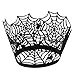 UNIQLED Pack of 50 Laser Cut Bake Cake Hollow Paper Cups Liner Cupcake Wrappers Baking Cup Muffin Holder Case for Halloween Fancy Party Decoration (Black Spiderweb)
