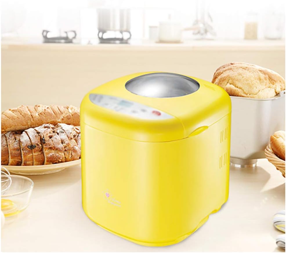 MDEOH Bread Machine, Automatic Bread Machine with Nut Dispenser, LCD Touch Screen Control, 10 Menus of 3 Colors, 1 Hour Heat Preservation 15 Hours Delay Time, Gluten Free Whole Wheat, Stainless Stee