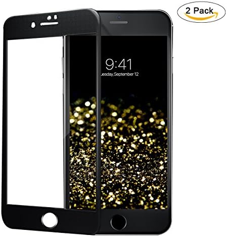 Titanium Alloy Frame iPhone 7/8 Universal Screen Protector Tempered Glass,9H Hardness Matte Texture,3D Touch Metallic Luster,All-inclusive Body,Luxury Design for Apple iPhone 7/8 [Black]